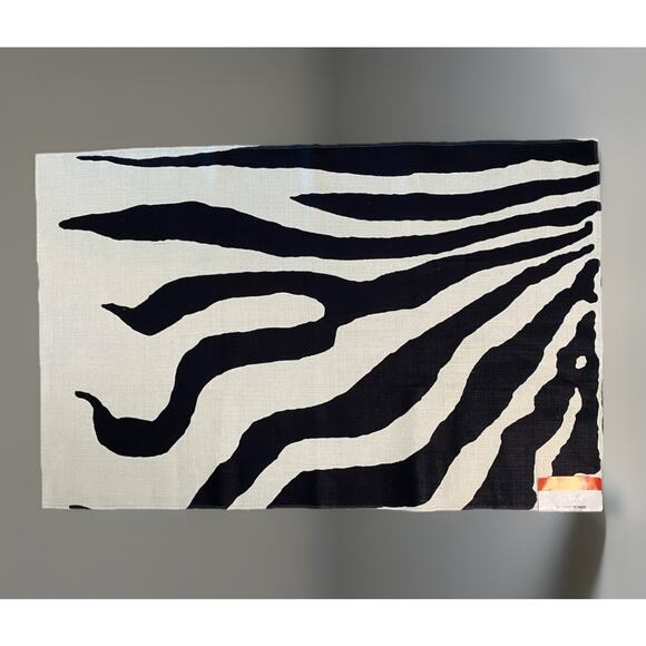Scalamandre Linen Fabric Sample Zebra in Black 26”w x18”h $375yd. retail - Picture 1 of 3